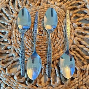 Gorham Stainless Silverware  - SPANISH SCROLL‎ - Teaspoon 6 1/8" Lot of 4